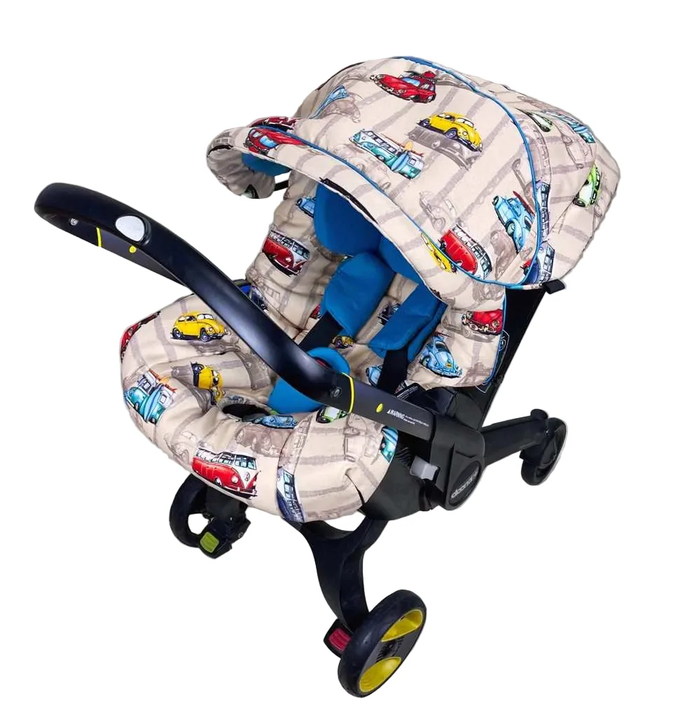 Retro Van Baby Boy Car Seat Cover – Vintage Travel Style - Image 4