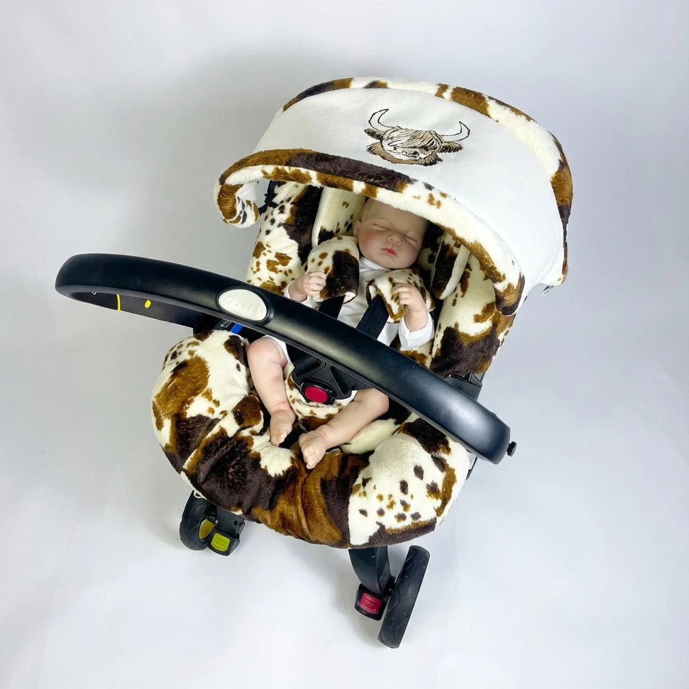 Cow Print Baby Car Seat Cover Set – All-In-One Comfort - Image 3