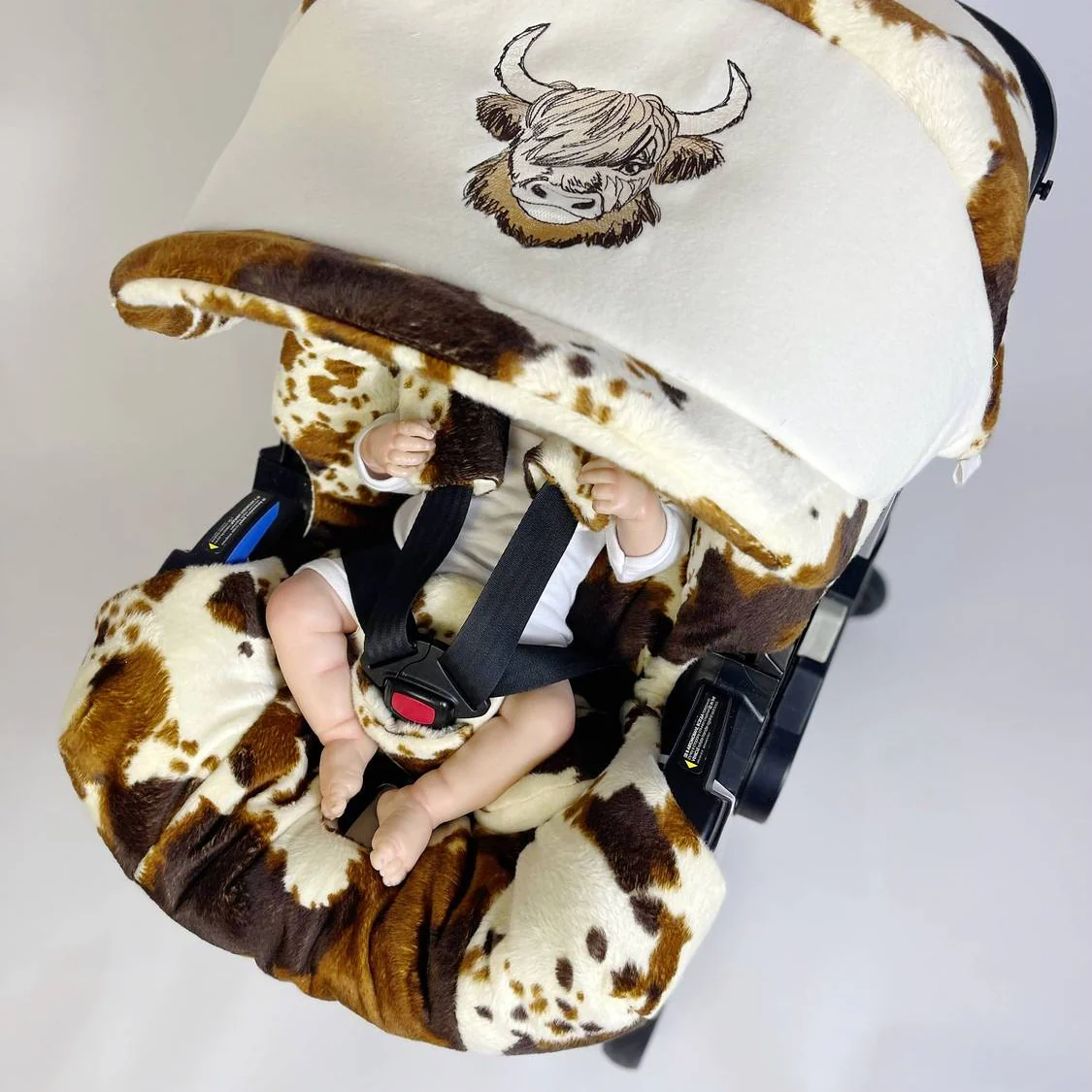 Cow Print Baby Car Seat Cover Set – All-In-One Comfort - Image 6