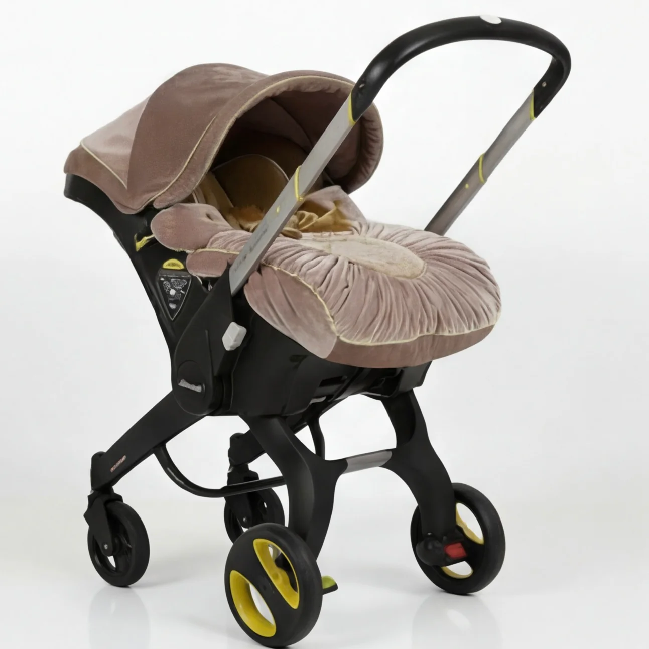Dark Pink Velvet Baby Car Seat Cover - Image 5