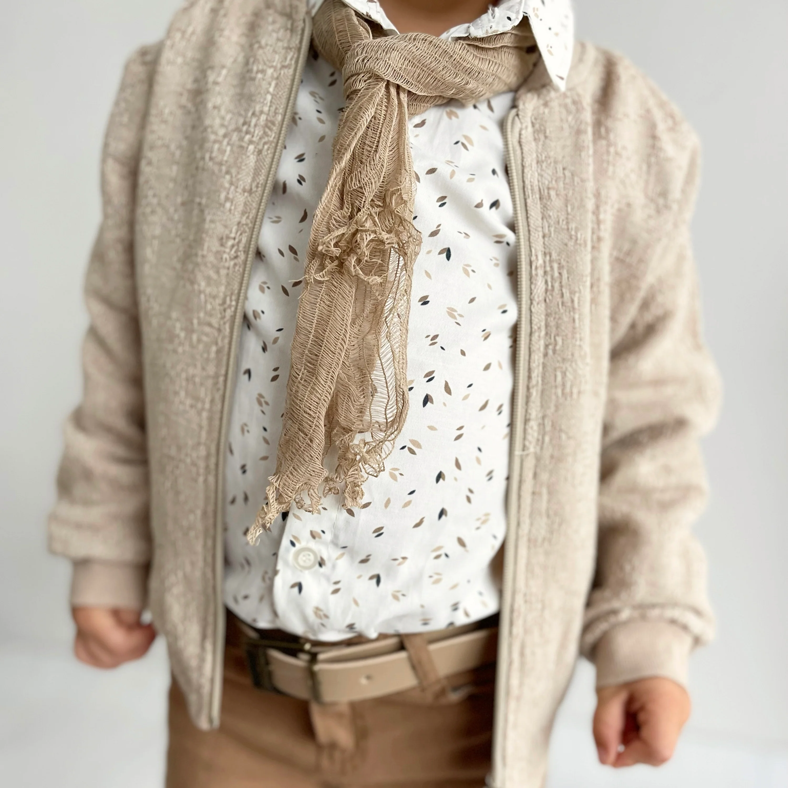 Elegant Boys Formal Suit – Handmade Beige Toddler Outfit - Image 3