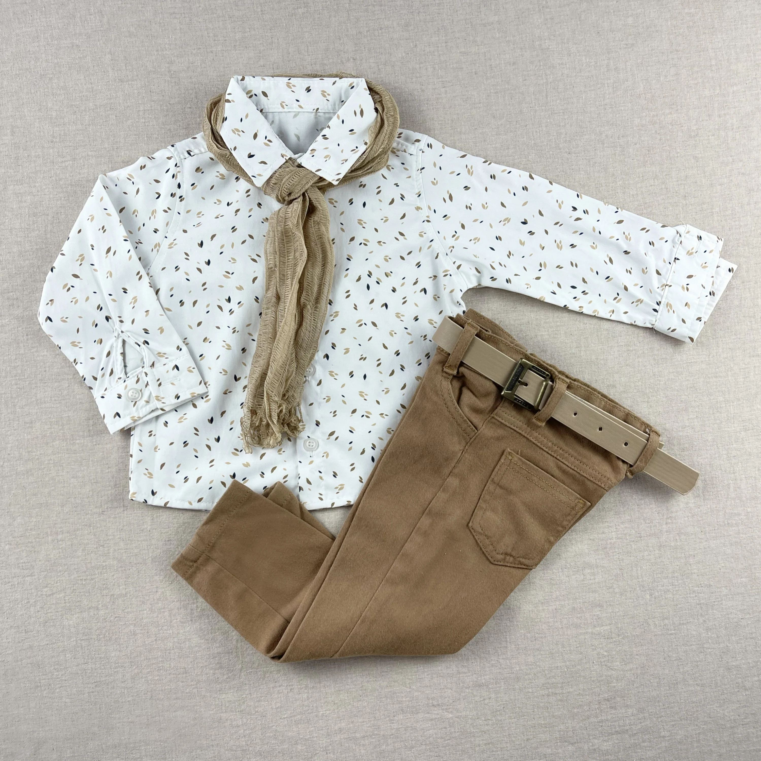 Elegant Boys Formal Suit – Handmade Beige Toddler Outfit - Image 5
