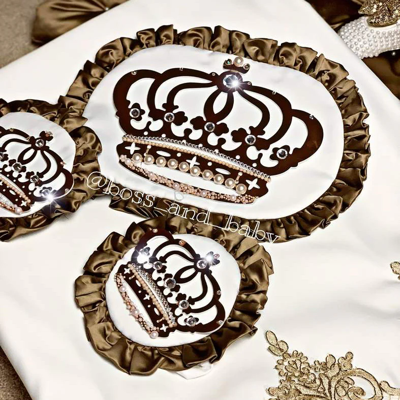 Gold Baby Boy Crib Bedding Set with Lace & Canopy - Image 8
