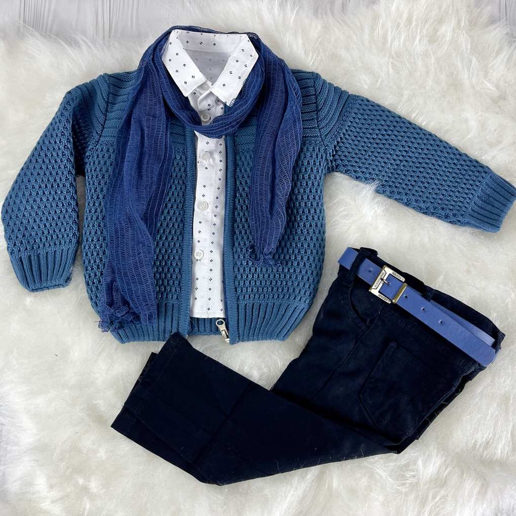 Handmade Navy Blue Boys Suit – Formal Toddler Outfit - Image 3