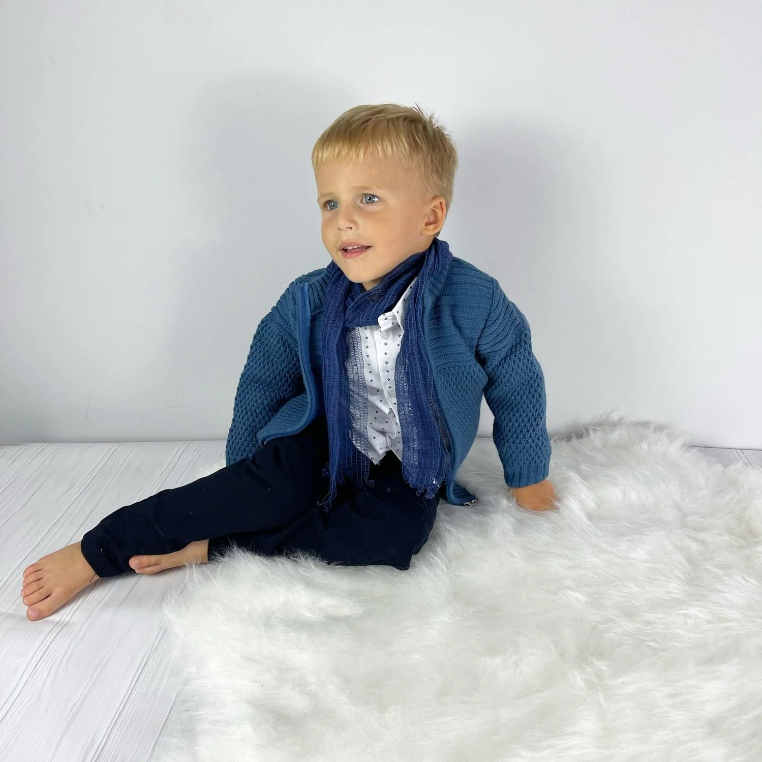 Handmade Navy Blue Boys Suit – Formal Toddler Outfit - Image 4