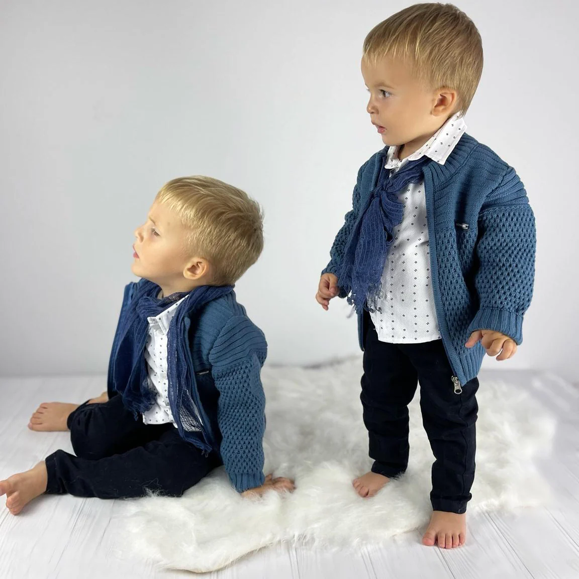 Handmade Navy Blue Boys Suit – Formal Toddler Outfit - Image 5