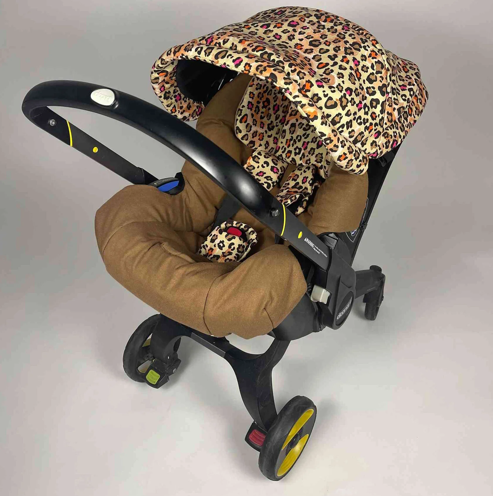 Leopard Print Baby Car Seat Cover Set with Padded Seat - Image 4