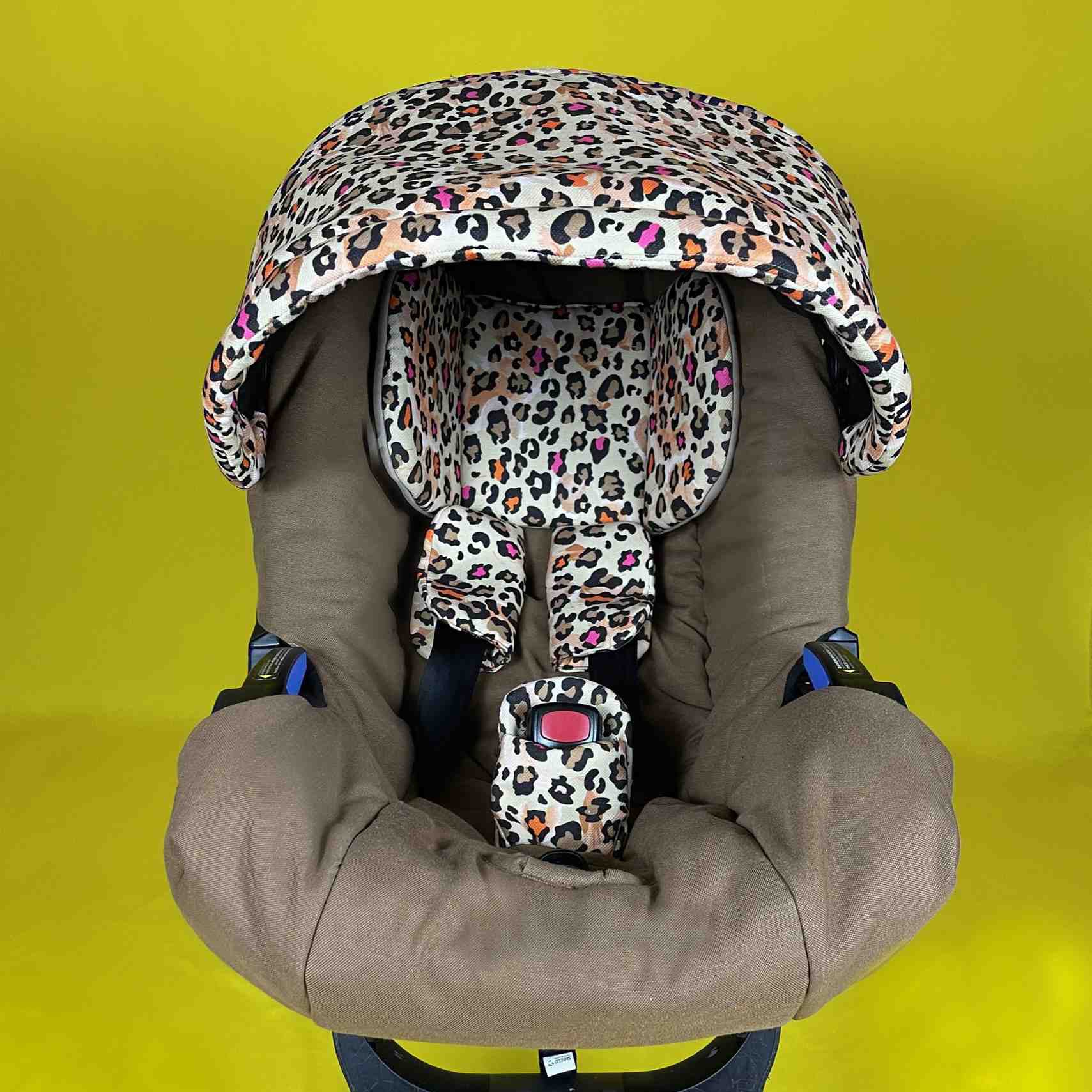 Leopard Print Baby Car Seat Cover Set with Padded Seat - Image 5