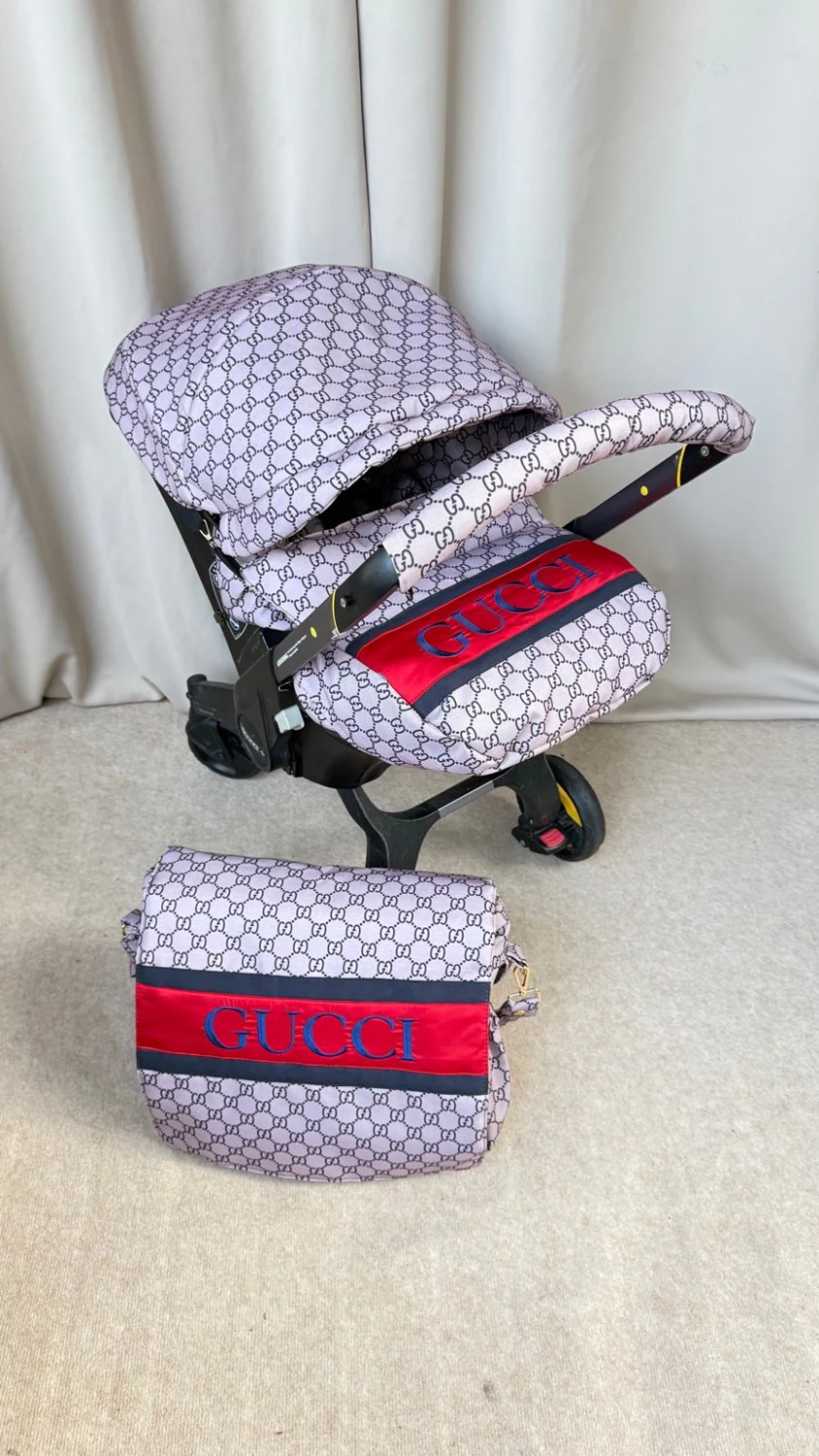 Luxury Designer-Style Baby Car Seat Cover Replacement Set - Image 3