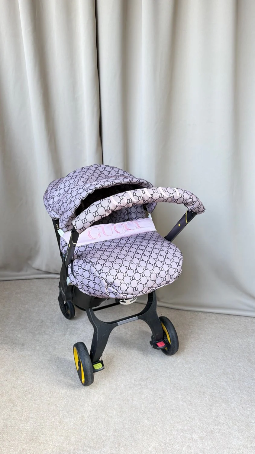 Luxury Designer-Style Baby Car Seat Cover Replacement Set - Image 5
