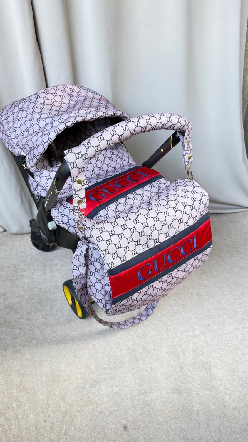 Luxury Designer-Style Baby Car Seat Cover Replacement Set - Image 6