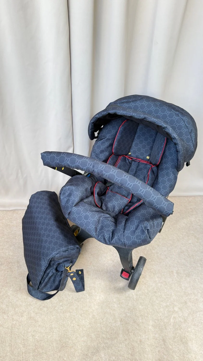 Luxury Designer-Style Baby Car Seat Cover Replacement Set - Image 8