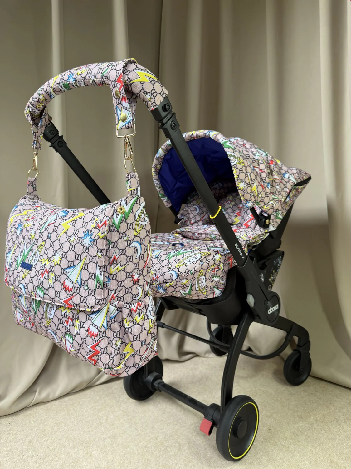 Luxury Designer-Style Baby Car Seat Cover Replacement Set - Image 9