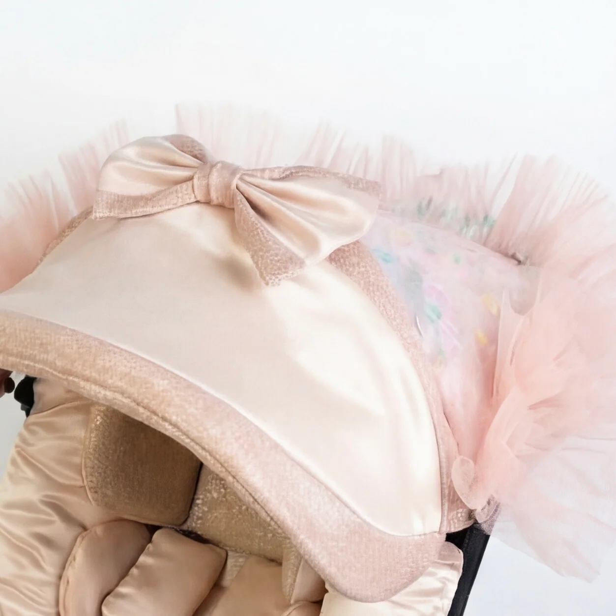 Mermaid Baby Girl Car Seat Cover – Pink Coastal Design - Image 5