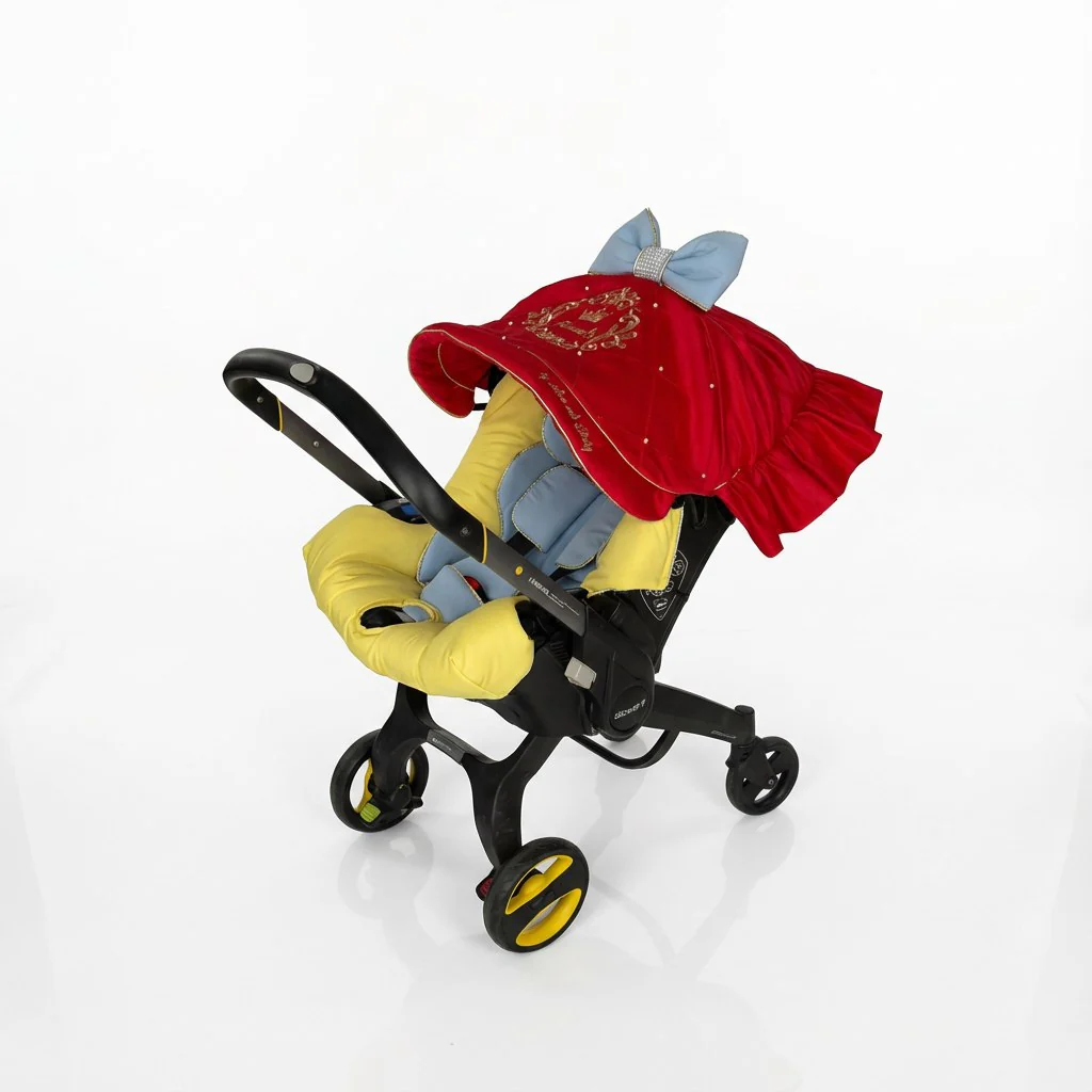 Personalized Baby Girl Car Seat Cover Set – Fairytale Princess Design - Image 3