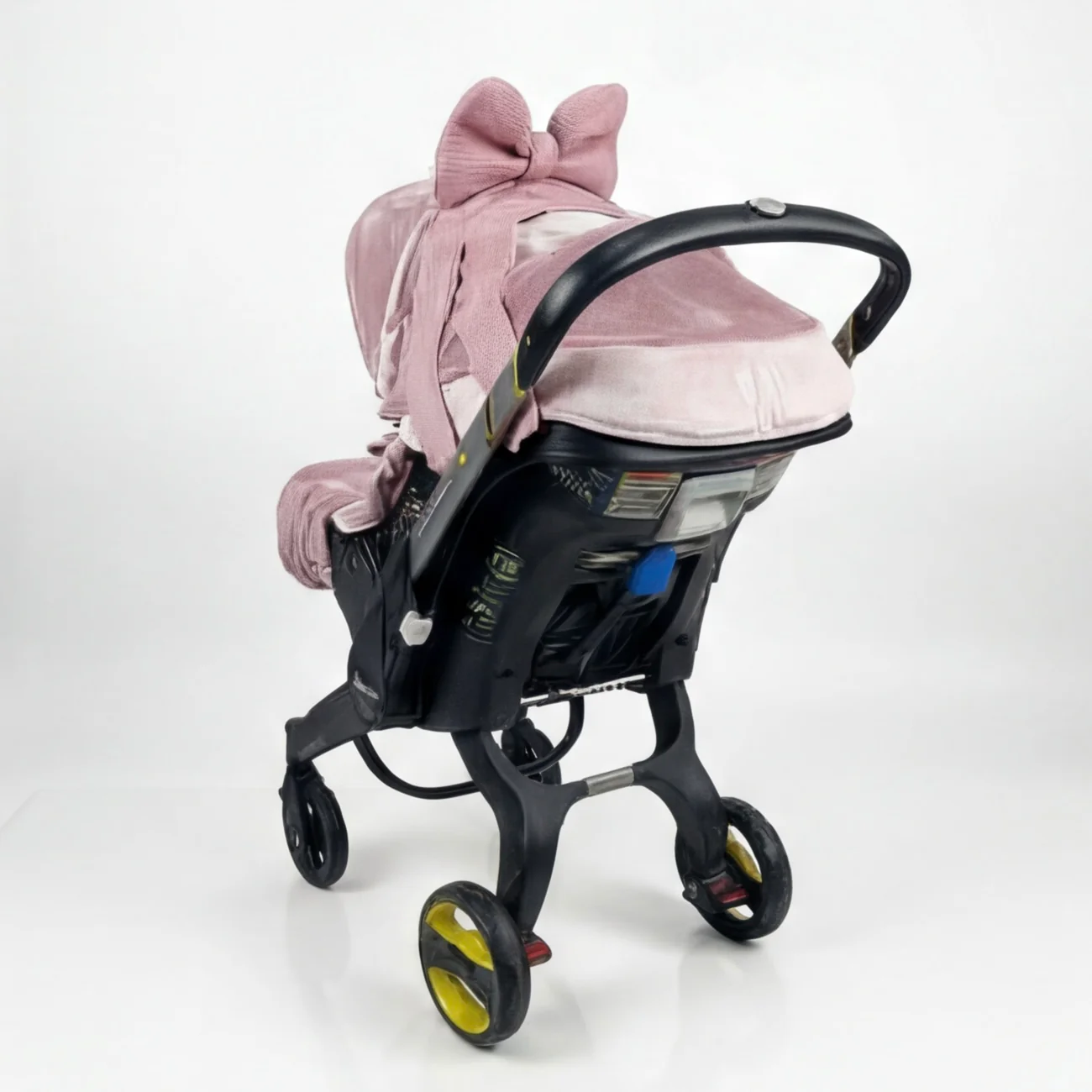 Personalized Pink Baby Car Seat Cover Set with Bow - Image 5