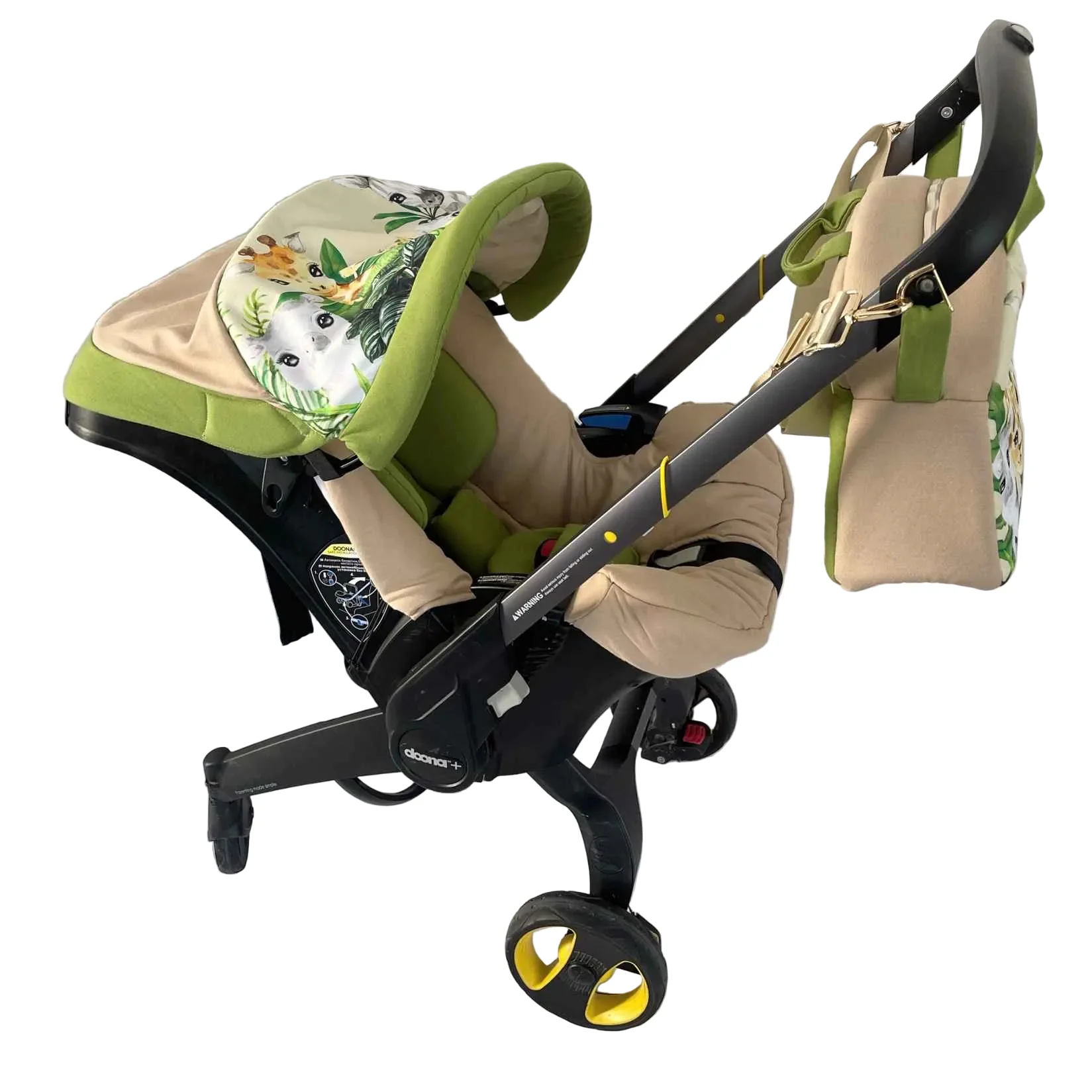 Personalized Safari Baby Car Seat Cover Set with Diaper Bag - Image 5