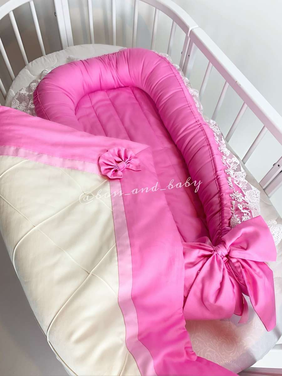 Romantic Princess Pink Baby Nest with Lace | Baby Girls Co-Sleeper - Image 3