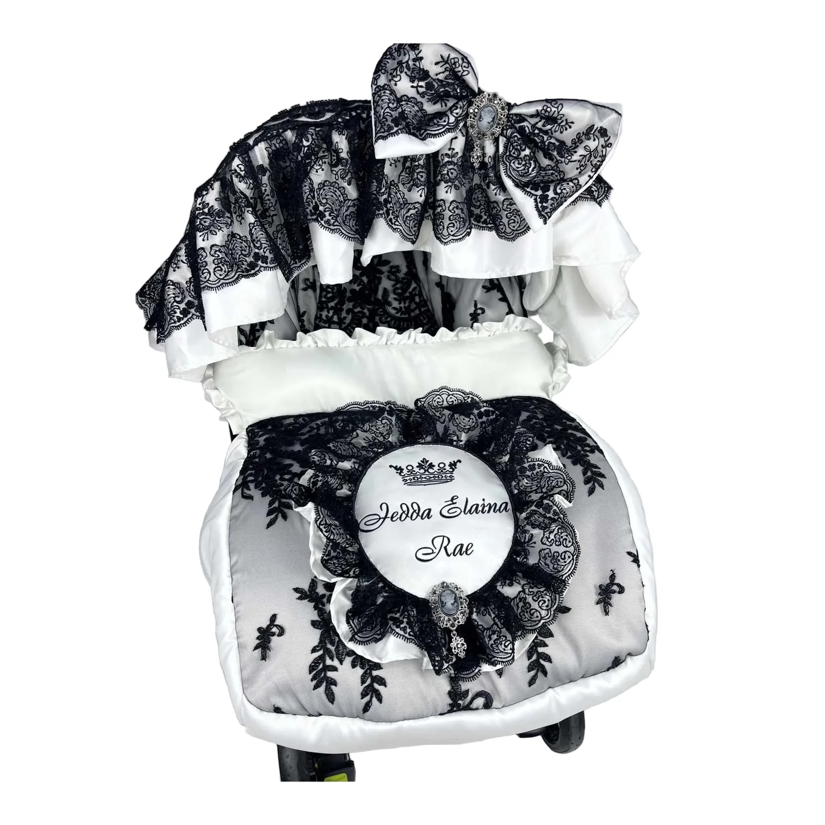Lace & Ruffles Baby Girl Car Seat Cover – Elegant Design - Image 6